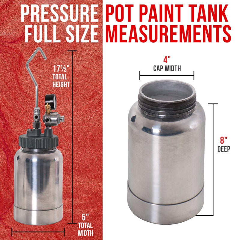 TCP Global 2 Quart Heavy Duty Steel Pressure Pot Paint Tank with Screw on Lid, Regulator, Pressure Gauge, Spray Gun & Hoses for Casting, Painting & Autobody Work Medium Volume - Image 5